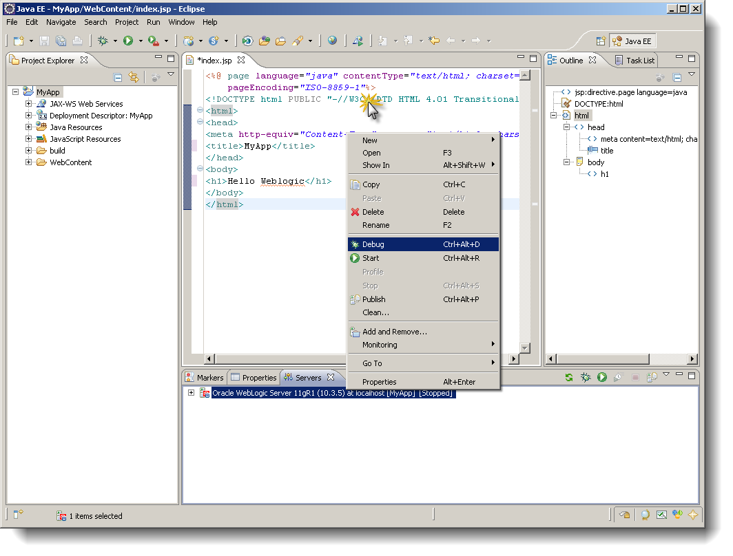 Eclipse Weblogic