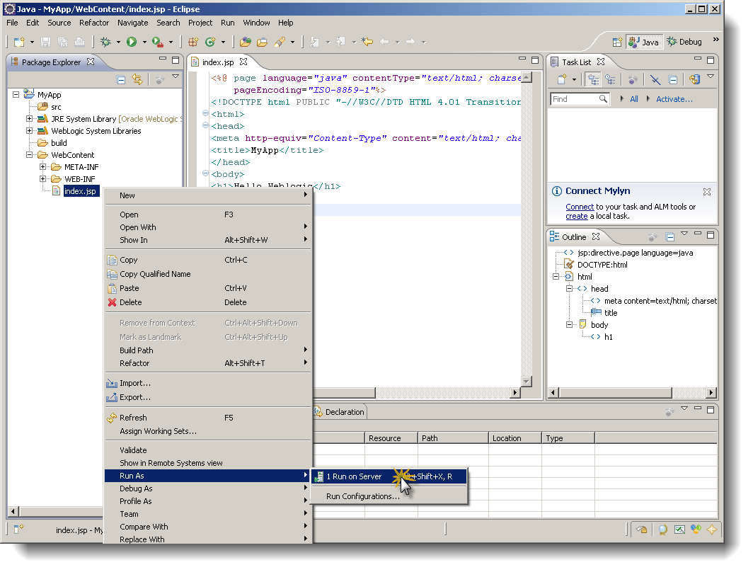 Eclipse Weblogic