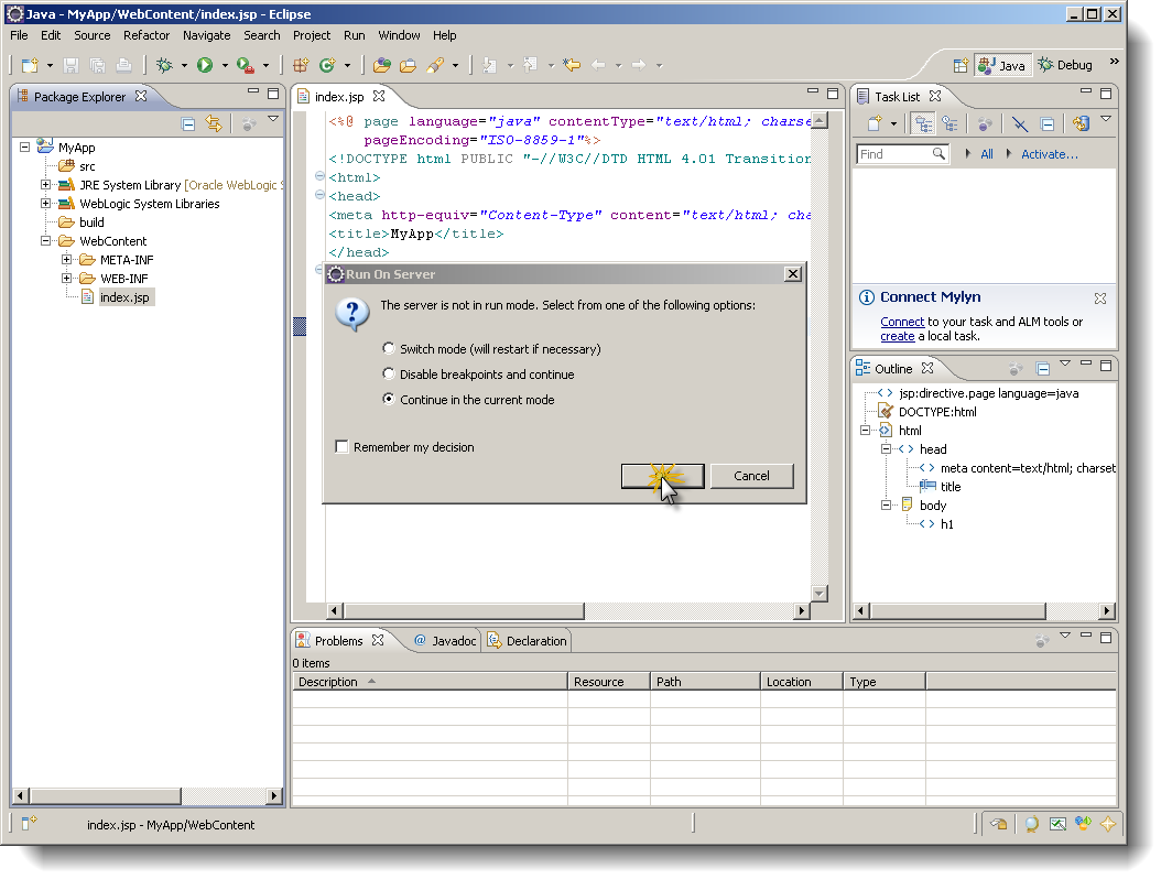 Eclipse Weblogic